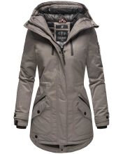 Navahoo Avrille Damen Parka Winterjacke mit Kapuze Grau Größe XS - Gr. 34