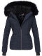 Navahoo Adele Ladies Winter Jacket Warm Lined Teddy Fur Quilted Winterjacket B361 Navy Size XXL - Size 44