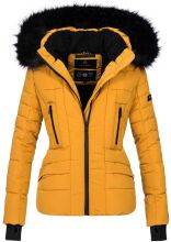 Navahoo Adele Ladies Winter Jacket Warm Lined Teddy Fur Quilted Winterjacket B361 Yellow Size XXL - Size 44
