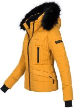 Navahoo Adele Ladies Winter Jacket Warm Lined Teddy Fur Quilted Winterjacket B361 Yellow Size XXL - Size 44