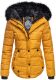 Marikoo Lotus warme Damen Winterjacke gesteppt mit Kunstfell Gelb Größe XS - Gr. 34