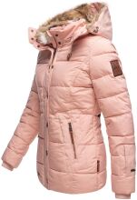 Marikoo Nekoo warm gefütterte Damen Winterjacke mit Kunstfell Rosa Größe XS - Gr. 34