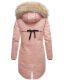 Navahoo Bombii Damen Winterjacke lang mit Kunstfell Rosa Größe XL - Gr. 42