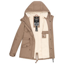 Marikoo Manolya Damen Parka Winterjacke mit Teddyfell Taupe Größe XXL - Gr. 44