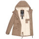 Marikoo Manolya Damen Parka Winterjacke mit Teddyfell Taupe Größe XXL - Gr. 44