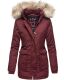 Navahoo Schneeengel Damen Winterjacke warm gefüttert mit Kapuze Weinrot Größe XS - Gr. 34