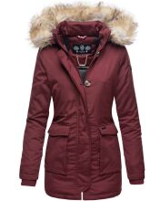 Navahoo Schneeengel Damen Winterjacke warm gefüttert mit Kapuze Weinrot Größe S - Gr. 36
