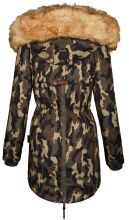 Navahoo Sweety Damen 2in1 Parka Winterjacke warmhaltend Camo beiges Fell Größe S - Gr. 36