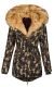 Navahoo Sweety Damen 2in1 Parka Winterjacke warmhaltend Camo beiges Fell Größe S - Gr. 36