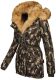Navahoo Sweety Damen 2in1 Parka Winterjacke warmhaltend Camo beiges Fell Größe S - Gr. 36
