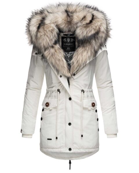 Navahoo Sweety Damen 2in1 Parka Winterjacke warmhaltend Weiss Größe XS - Gr. 34