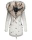 Navahoo Sweety Damen 2in1 Parka Winterjacke warmhaltend Weiss Größe XS - Gr. 34