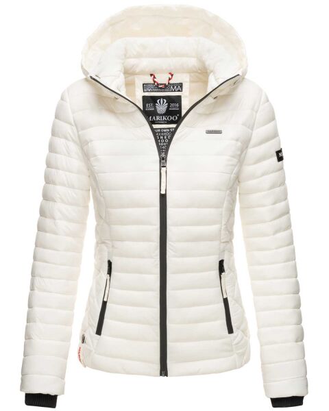 Marikoo Samtpfote leichte Damen Steppjacke Weiss - Offwhite Größe XS - Gr. 34