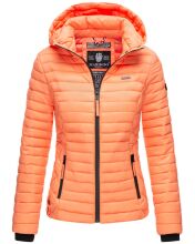 Marikoo Samtpfote leichte Damen Steppjacke Hell Orange Größe XS - Gr. 34