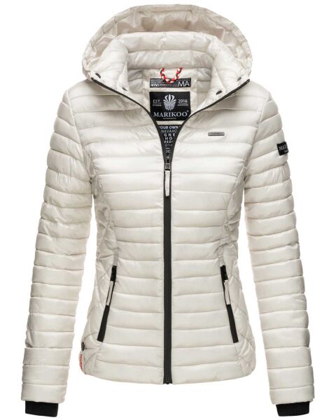 Marikoo Samtpfote leichte Damen Steppjacke Silber Größe XS - Gr. 34
