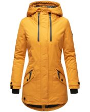 Navahoo Avrille Damen Parka Winterjacke mit Kapuze Gelb Größe XS - Gr. 34