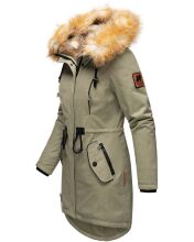 Navahoo Bombii Damen Winterjacke lang mit Kunstfell Grau Größe XS - Gr. 34