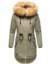 Navahoo Bombii Damen Winterjacke lang mit Kunstfell Grau Größe XS - Gr. 34