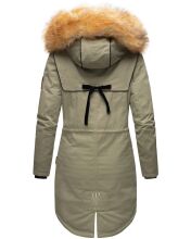 Navahoo Bombii Damen Winterjacke lang mit Kunstfell Grau Größe XS - Gr. 34