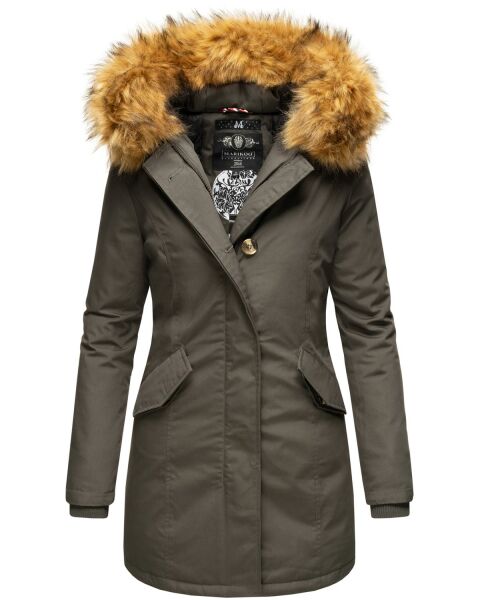 Marikoo Karmaa-Princess ladies parka winter jacket with fur collar Anthrazit-Gr.M