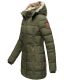 Marikoo warme Damen Steppmantel Winterjacke mit Kapuze Olive Größe XXL - Gr. 44