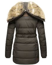 Marikoo warme Damen Steppmantel Winterjacke mit Kapuze Anthrazit Größe M - Gr. 38