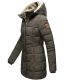 Marikoo warme Damen Steppmantel Winterjacke mit Kapuze Anthrazit Größe M - Gr. 38