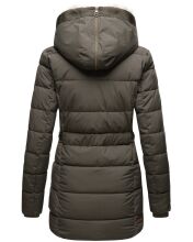 Marikoo warme Damen Steppmantel Winterjacke mit Kapuze Anthrazit Größe XXL - Gr. 44