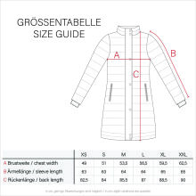 Marikoo warme Damen Steppmantel Winterjacke mit Kapuze Silber Größe XS - Gr. 34