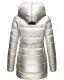 Marikoo warme Damen Steppmantel Winterjacke mit Kapuze Silber Größe XS - Gr. 34