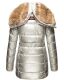 Marikoo warme Damen Steppmantel Winterjacke mit Kapuze Silber Größe XS - Gr. 34