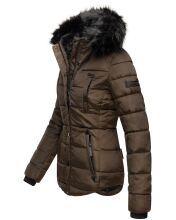 Marikoo Lotus warme Damen Winterjacke gesteppt mit Kunstfell Braun Größe XXL - Gr. 44