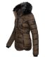 Marikoo Lotus warme Damen Winterjacke gesteppt mit Kunstfell Braun Größe XXL - Gr. 44