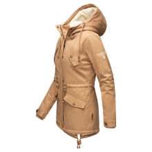 Marikoo Manolya Damen Parka Winterjacke mit Teddyfell Camel Größe XXL - Gr. 44