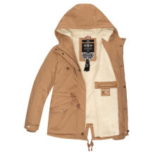 Marikoo Manolya Damen Parka Winterjacke mit Teddyfell Camel Größe XXL - Gr. 44