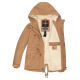 Marikoo Manolya Damen Parka Winterjacke mit Teddyfell Camel Größe XXL - Gr. 44