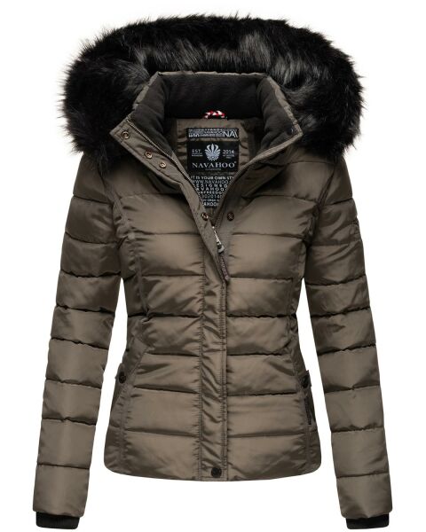 Navahoo Miamor Damen Winter Steppjacke gefüttert mit Teddyfell Anthrazit Größe XXL - Gr. 44