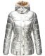 Marikoo Nekoo warm gefütterte Damen Winterjacke mit Kunstfell Silber Größe XS - Gr. 34