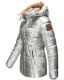 Marikoo Nekoo warm gefütterte Damen Winterjacke mit Kunstfell Silber Größe XS - Gr. 34