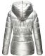 Marikoo Nekoo warm gefütterte Damen Winterjacke mit Kunstfell Silber Größe XS - Gr. 34