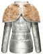 Marikoo Nekoo warm gefütterte Damen Winterjacke mit Kunstfell Silber Größe XS - Gr. 34
