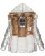 Marikoo Nekoo warm gefütterte Damen Winterjacke mit Kunstfell Silber Größe XS - Gr. 34