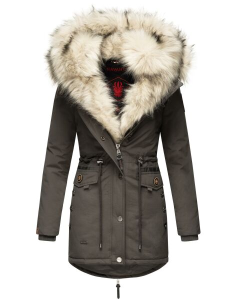 Navahoo Sweety Damen 2in1 Parka Winterjacke warmhaltend Anthrazit Größe S - Gr. 36