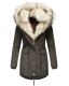 Navahoo Sweety Damen 2in1 Parka Winterjacke warmhaltend Anthrazit Größe S - Gr. 36