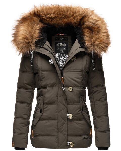 Navahoo Zoja ladies quilted jacket with teddy fur - Anthracite-Gr.XS