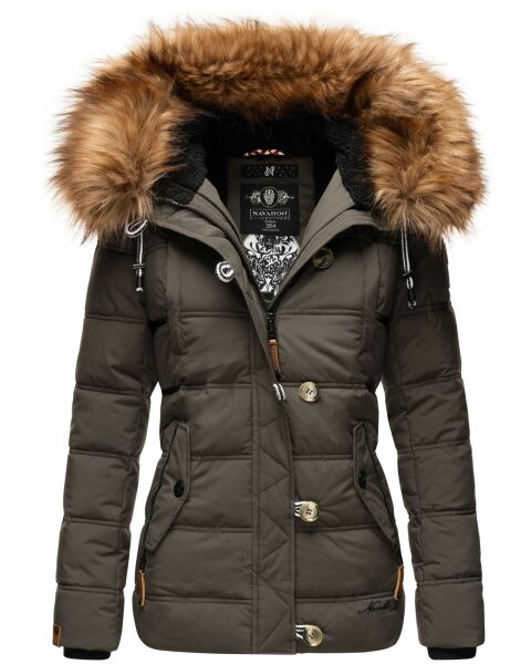 Navahoo Zoja ladies quilted jacket with teddy fur - Anthracite-Gr.M