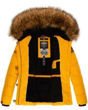 Navahoo Zoja Damen gespteppte Winterjacke gefüttert mit Teddyfell Gelb Größe L - Gr. 40