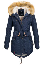 Navahoo LaViva warme Damen Winterjacke mit Teddyfell Navy Größe XXXL - Gr. 46