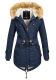 Navahoo LaViva warme Damen Winterjacke mit Teddyfell Navy Größe XXXL - Gr. 46