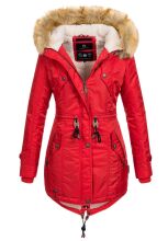 Navahoo LaViva warme Damen Winterjacke mit Teddyfell Rot Größe XXXL - Gr. 46